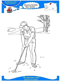 Çocuklar İçin Golf Boyama Sayfaları 